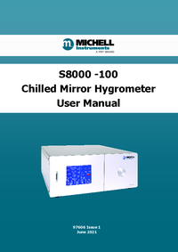 Thumbnail of document Manual - S8000-100C-S8K100 High precision chilled mirror hygrometer